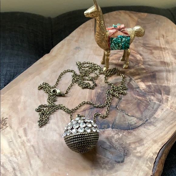 French Connection Crystal Disco Ball Necklace - Picture 2 of 2